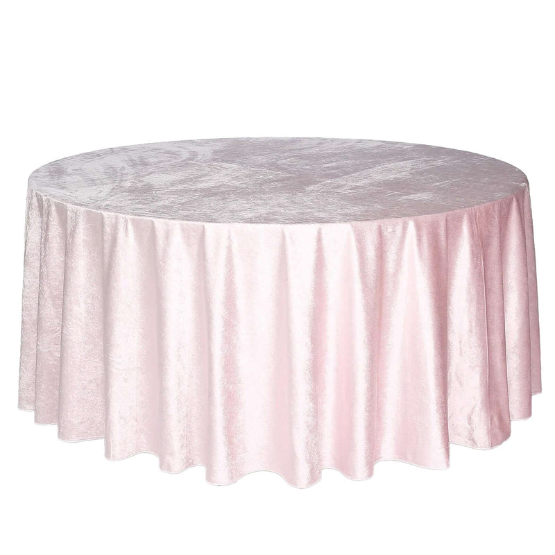 Premium Velvet 120" Round Tablecloth Blush - Reusable Soft & Seamless Table Cover Tablecloths PROstorez Default Title