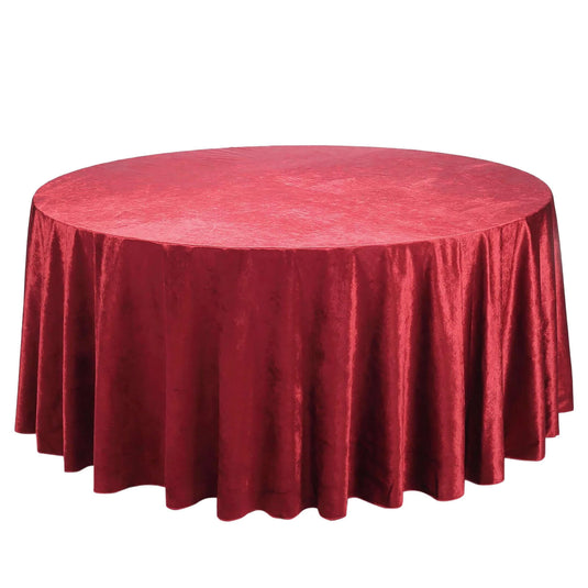 Premium Velvet 120" Round Tablecloth Burgundy - Reusable Soft & Seamless Table Cover Tablecloths PROstorez Default Title