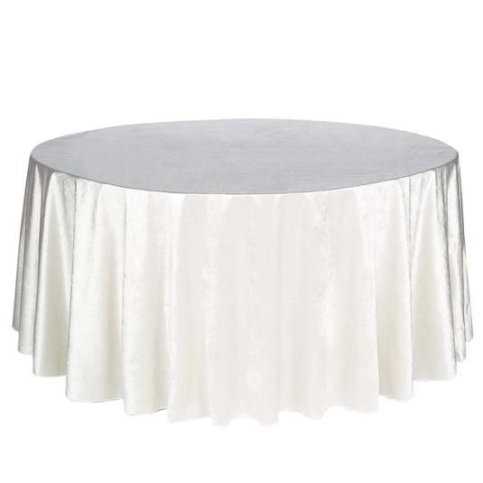 Premium Velvet 120" Round Tablecloth Ivory - Reusable Soft & Seamless Table Cover Tablecloths HIER_2160 Default Title