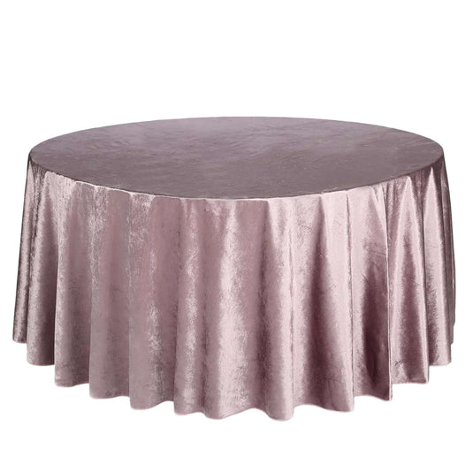 Premium Velvet 120" Round Tablecloth Mauve - Reusable Soft & Seamless Table Cover Tablecloths PROstorez Default Title