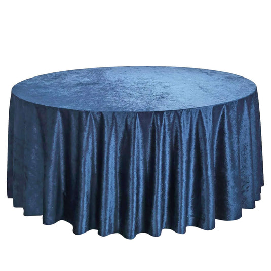 Premium Velvet 120" Round Tablecloth Navy Blue - Reusable Soft & Seamless Table Cover Tablecloths PROstorez Default Title