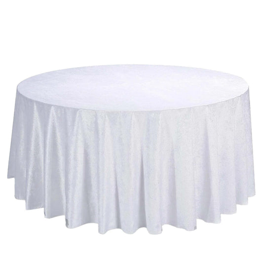 Premium Velvet 120" Round Tablecloth White - Reusable Soft & Seamless Table Cover Tablecloths HIER_2160 Default Title