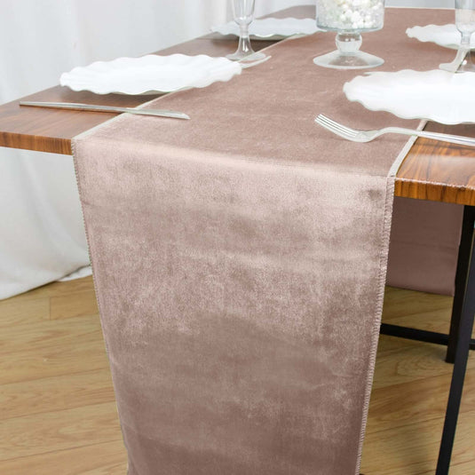 Premium Velvet 12"x108" Table Runner Mauve - Sheen Finish Reusable Table Decor Runners PROstorez Default Title