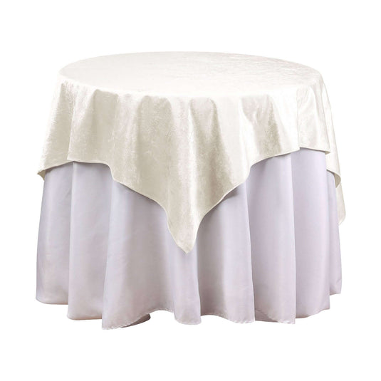 Premium Velvet 54"x54" Square Table Overlay Square Tablecloth Ivory - Exquisite Soft Textured Feel Reusable Table Cover Overlays PROstorez Default Title