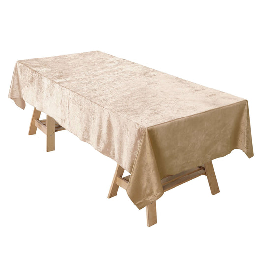 Premium Velvet 60"x102" Rectangle Tablecloth Champagne - Reusable & Soft Table Cover Tablecloths PROstorez Default Title