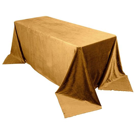 Premium Velvet 90"x132" Rectangle Tablecloth Gold - Reusable Soft & Polished Seamless Table Cover for Luxury Weddings & Events Tablecloths HIER_2160 Default Title