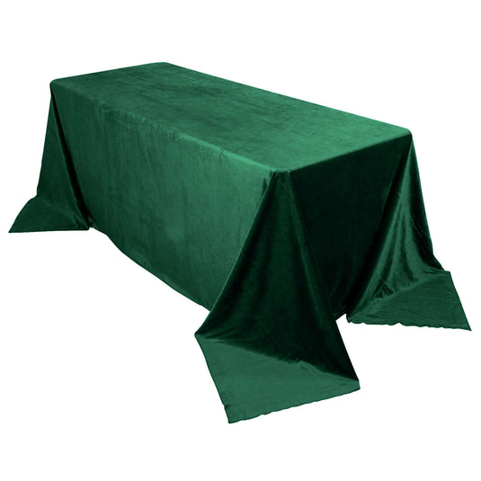 Premium Velvet 90"x132" Rectangle Tablecloth Hunter Emerald Green - Reusable Soft & Seamless Table Cover Tablecloths PROstorez Default Title