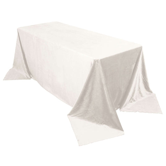 Premium Velvet 90"x132" Rectangle Tablecloth Ivory - Reusable Soft & Seamless Table Cover Tablecloths PROstorez Default Title