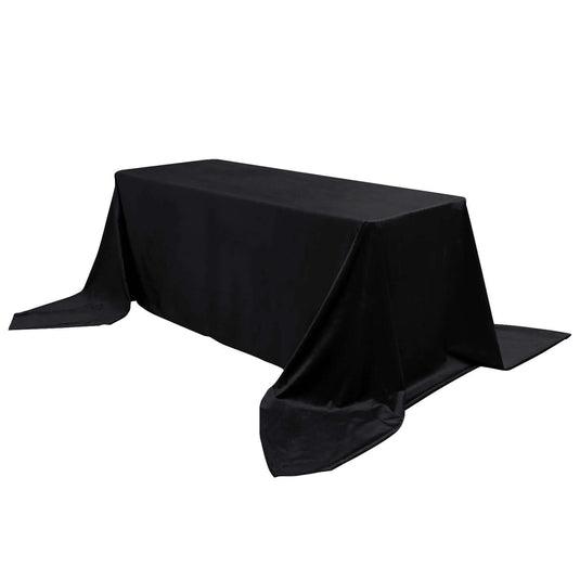 Premium Velvet 90"x156" Rectangle Tablecloth Black - Reusable Soft & Stylish Seamless Table Cover for Sophisticated Weddings & Events Tablecloths PROstorez Default Title