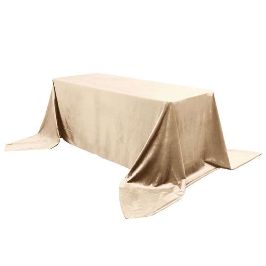 Premium Velvet 90"x156" Rectangle Tablecloth Champagne - Reusable Soft & Seamless Table Cover Tablecloths PROstorez Default Title