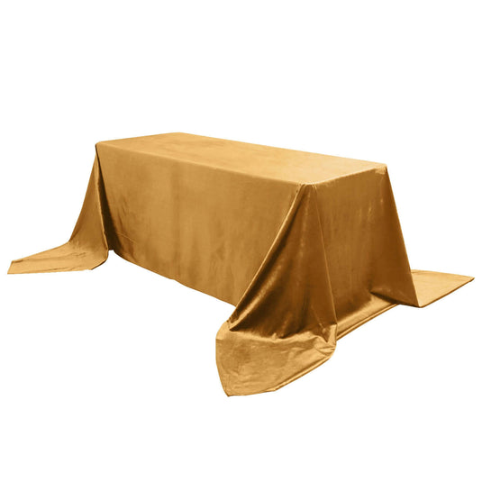 Premium Velvet 90"x156" Rectangle Tablecloth Gold - Reusable Soft & Stylish Seamless Table Cover for Sophisticated Weddings & Events Tablecloths PROstorez Default Title