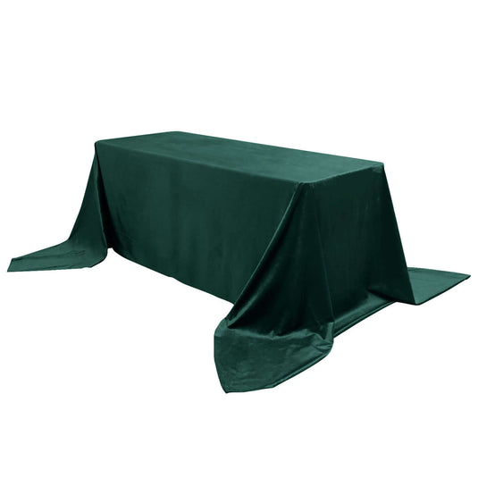 Premium Velvet 90"x156" Rectangle Tablecloth Hunter Emerald Green - Reusable Soft & Seamless Table Cover Tablecloths PROstorez Default Title