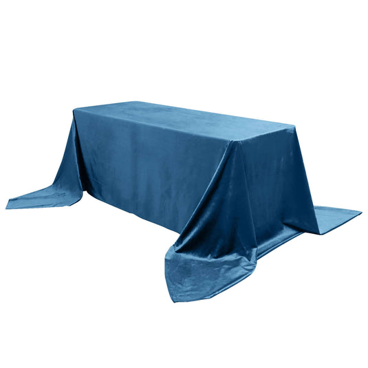 Premium Velvet 90"x156" Rectangle Tablecloth Navy Blue - Reusable Soft & Seamless Table Cover Tablecloths PROstorez Default Title