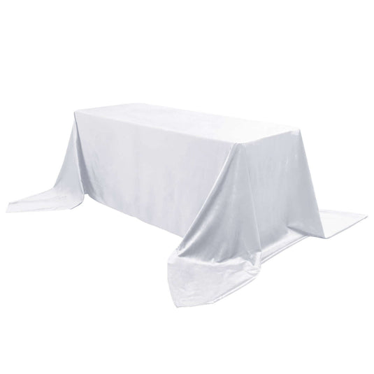 Premium Velvet 90"x156" Rectangle Tablecloth White - Reusable Soft & Seamless Table Cover Tablecloths PROstorez Default Title