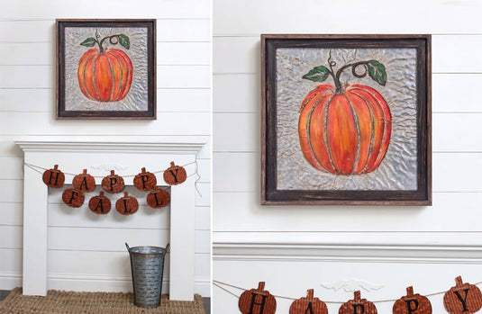 *HUGE* Embossed Framed Pumpkin Wall Decor General DCI