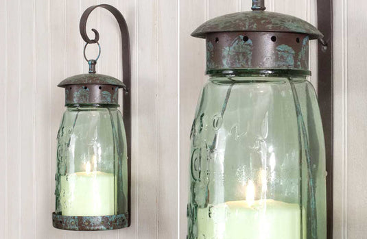 Mason Jar Tea Light Wall Sconce General CT