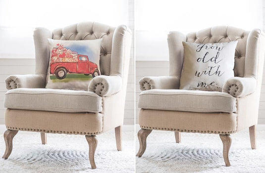 Double Sided Valentine's Red Truck Pillow Cover General LHF