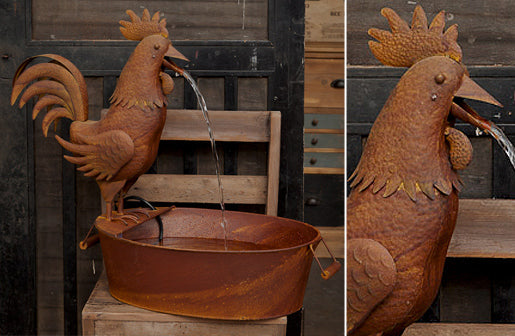 Barnyard Vintage *HUGE* Rooster Folk Art Fountain General PHC