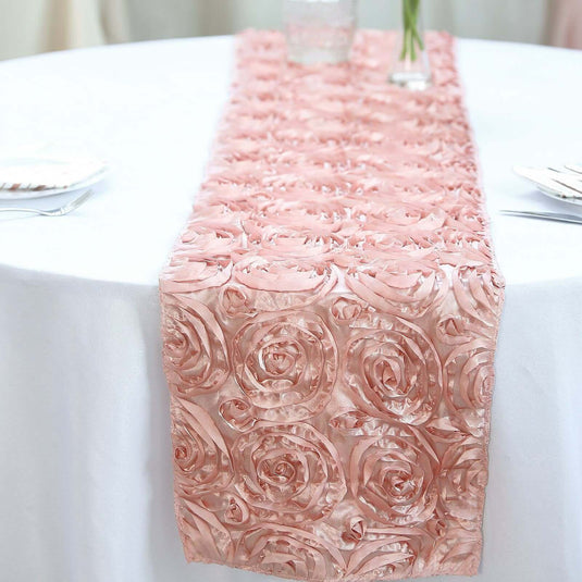 Rosette Satin 14"x108" Table Runner Dusty Rose - Grandiose Design Runners PROstorez Default Title