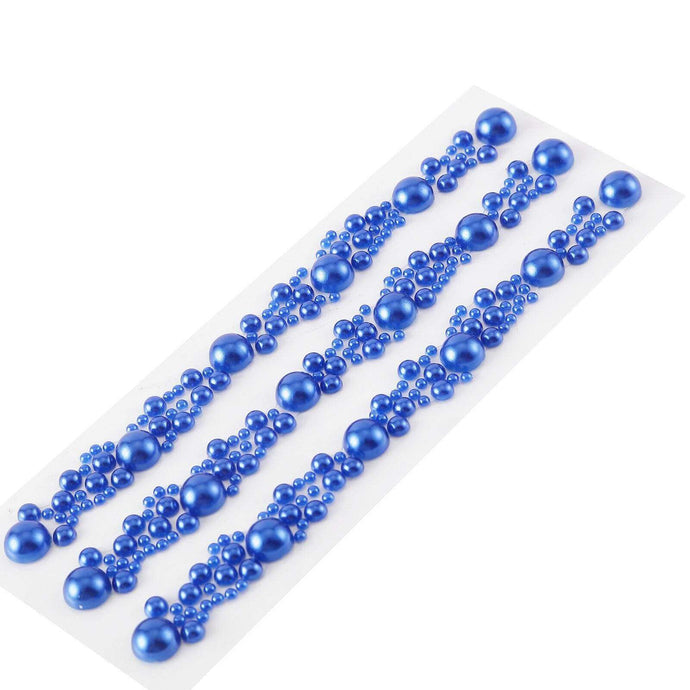 Royal Blue Self Adhesive Pearl Rhinestone Stickers, DIY Craft Peel and Stick Gem Stickers Decorations HIER_9600 Default Title