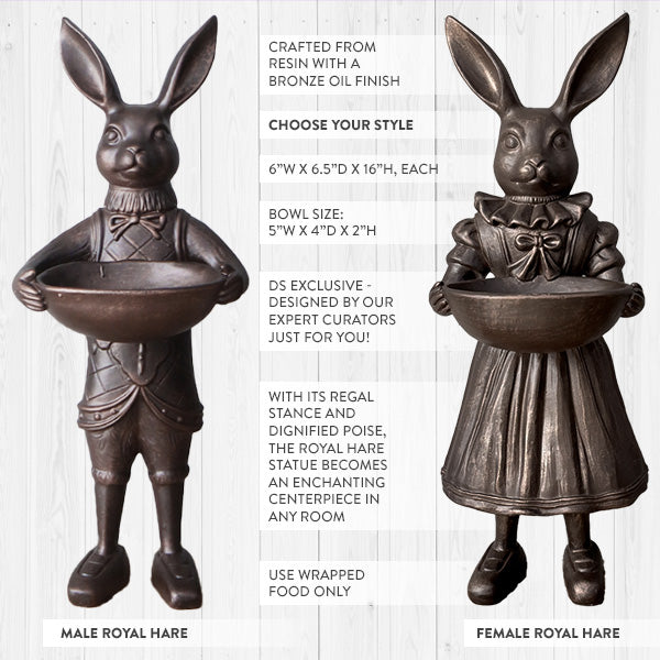 Load image into Gallery viewer, Royal Bunny Bronze Bowl, Choose Your Style | Dapper Critters Collection Shop ABH
