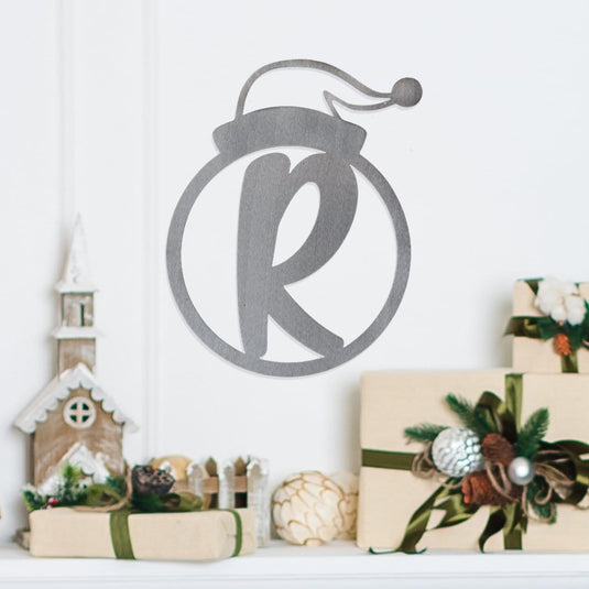 Decor Steals Single Letter Holiday Monogram Collection - Personalized Metal Sign Decorations Gift Rusted Orange Craftworks Co.