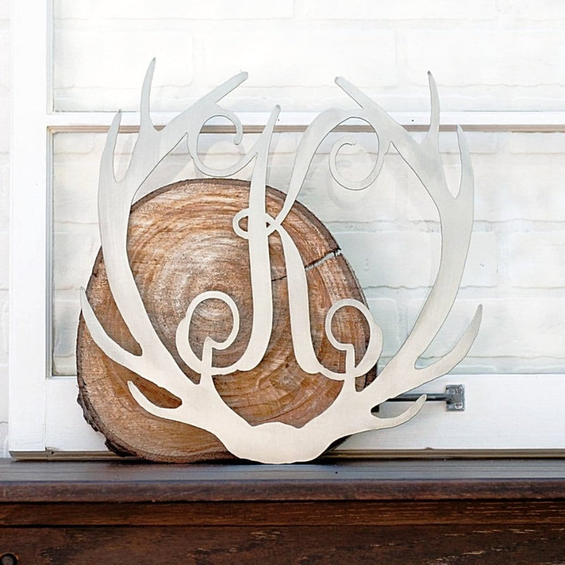 Load image into Gallery viewer, Decor Steals Antler Single Letter Monogram - Personalized Deer Antler Wall Decor Gift Rusted Orange Craftworks Co.
