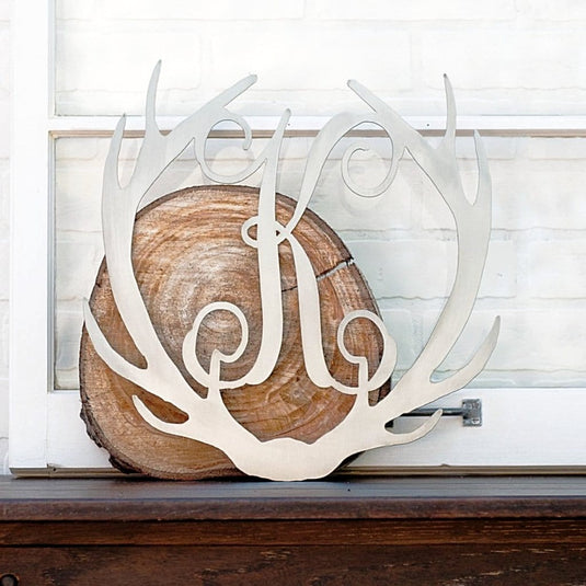 Decor Steals Antler Single Letter Monogram - Personalized Deer Antler Wall Decor Gift Rusted Orange Craftworks Co.