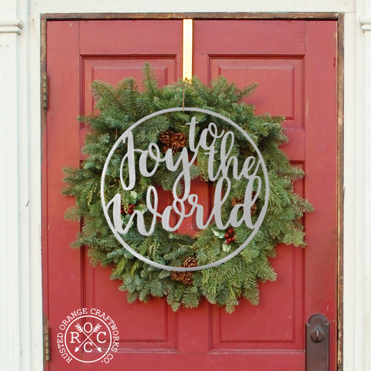 Decor Steals Winter Greeting Signs - Metal Christmas Wreath Decor Gift Rusted Orange Craftworks Co.