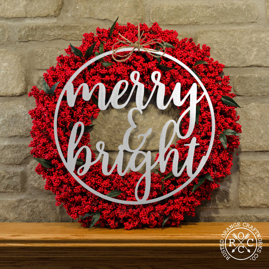 Decor Steals Winter Greeting Signs - Metal Christmas Wreath Decor Gift Rusted Orange Craftworks Co.