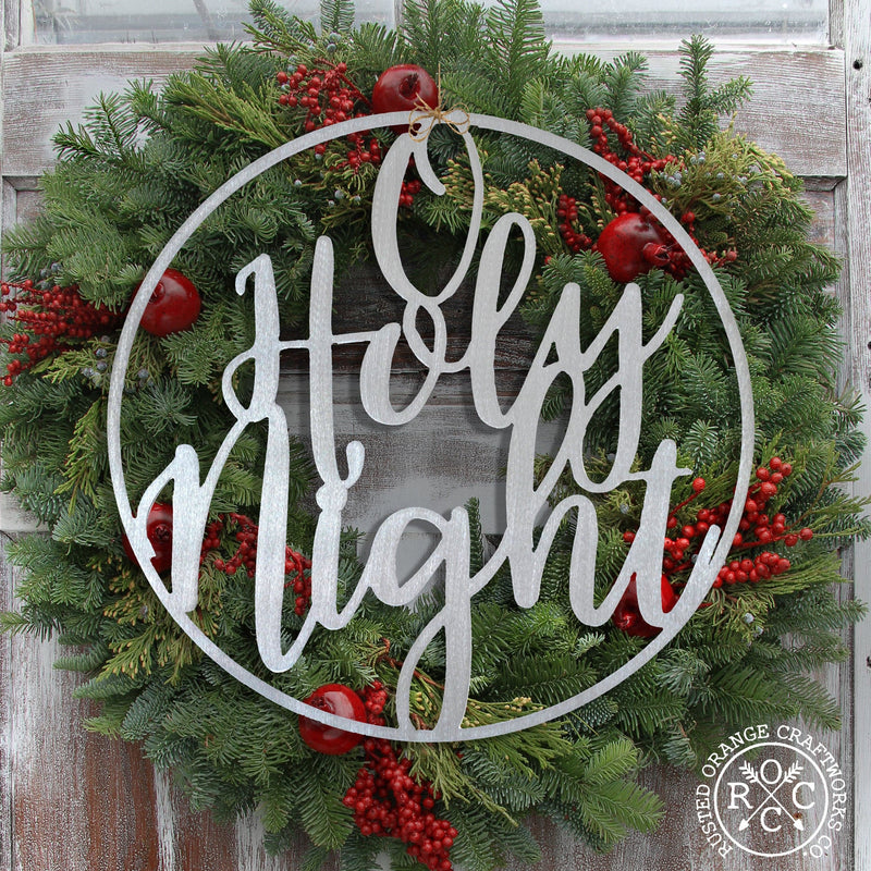 Load image into Gallery viewer, Decor Steals Winter Greeting Signs - Metal Christmas Wreath Decor Gift Rusted Orange Craftworks Co.
