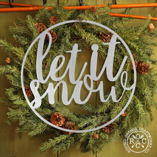 Decor Steals Winter Greeting Signs - Metal Christmas Wreath Decor Gift Rusted Orange Craftworks Co.