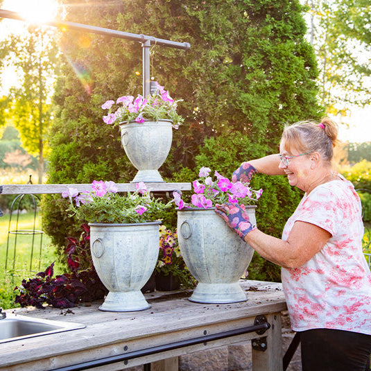 Rustic Metal Outdoor Planter Urns, Set of Three Whats trending ABH