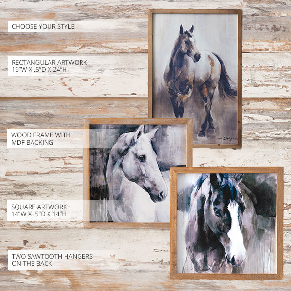 Load image into Gallery viewer, Rustic Stallion Wall Art with Wood Frame, Choose Your Style Whats trending CT
