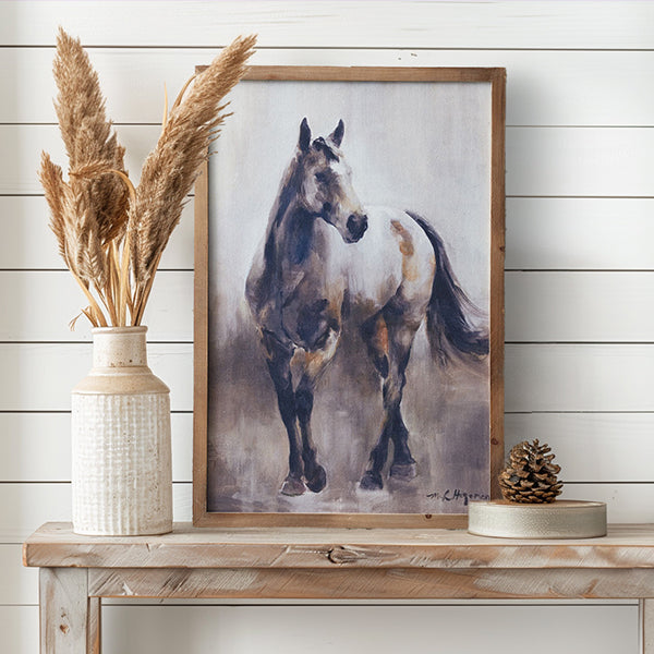 Load image into Gallery viewer, Rustic Stallion Wall Art with Wood Frame, Choose Your Style Whats trending CT
