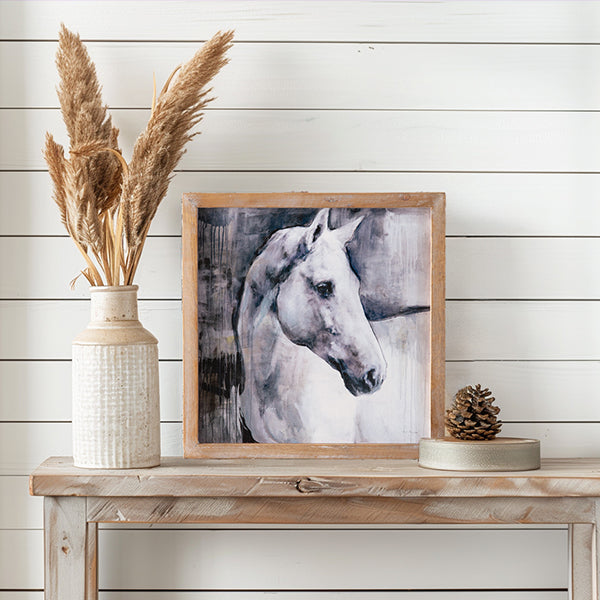 Load image into Gallery viewer, Rustic Stallion Wall Art with Wood Frame, Choose Your Style Whats trending CT
