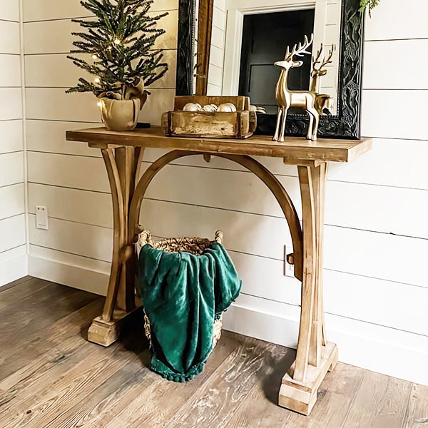 44 Inch Reclaimed Natural Wood Console Table Whats trending ABH