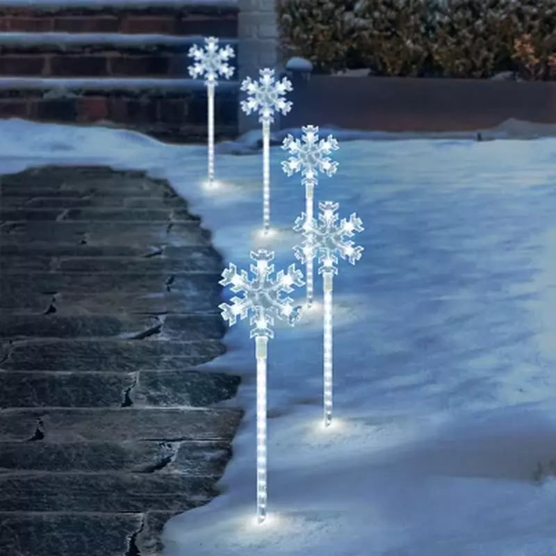 Member's Mark Snowflake Pathway LED Lights, 5ct. Pre-Lit Decor Pro Linens