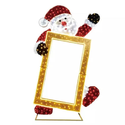 10' Pre Lit Oversized Santa Frame by Members Mark Indoor/Outdoor Christmas Decor Pre-Lit Decor Pro Linens