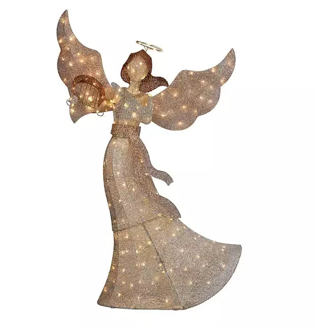 Member's Mark 6' Pre-Lit Twinkling Angel Ornament Decor Pro Linens