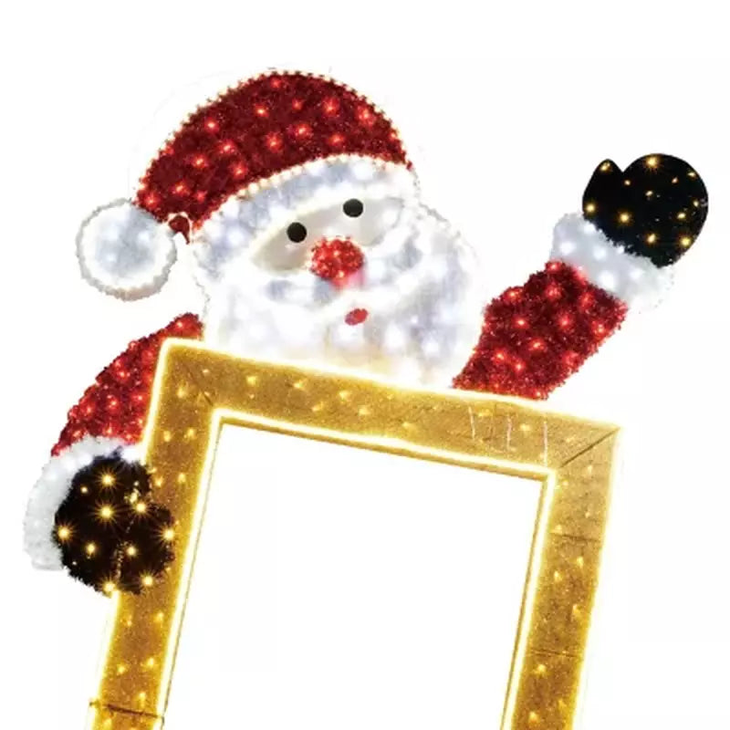 10' Pre Lit Oversized Santa Frame by Members Mark Indoor/Outdoor Christmas Decor Pre-Lit Decor Pro Linens