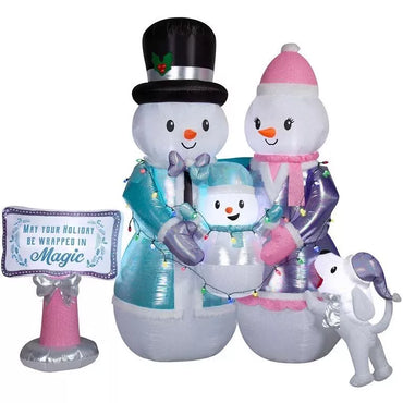 Member‘s Mark 8' Pre-Lit Inflatable Snowman Family Pre-Lit Decor Pro Linens