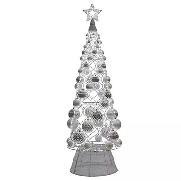 Member’s Mark 7’ Pre-Lit Decorative Ornament Tree, Assorted Colors Silver Ornament Tree Pro Linens