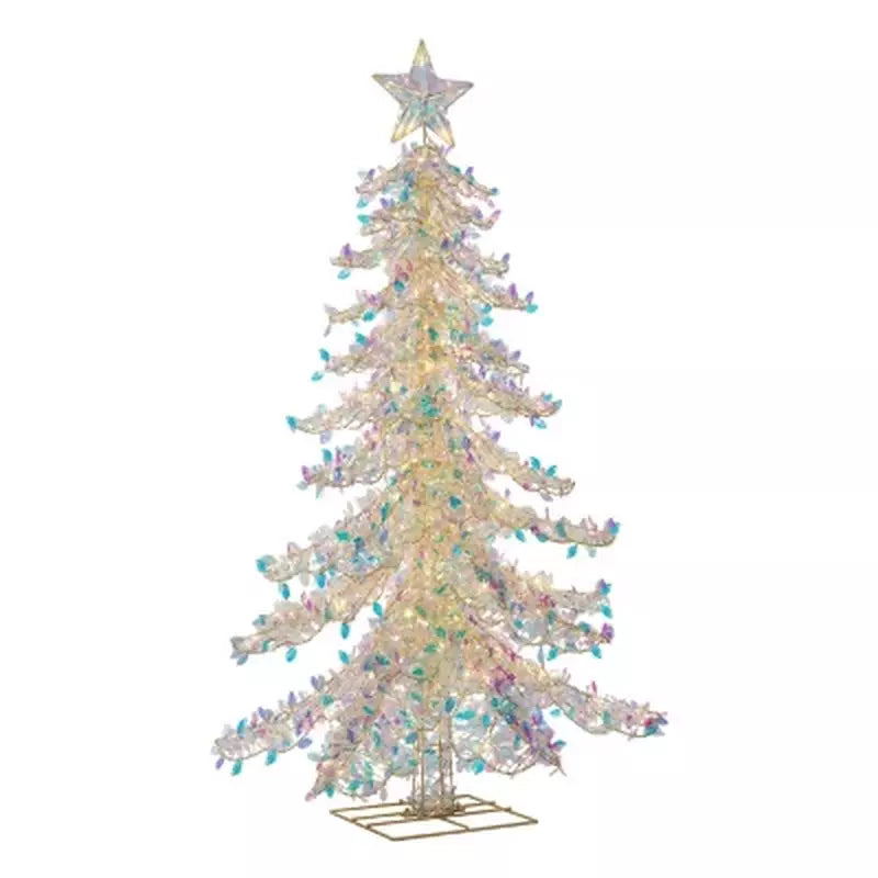 Member's Mark 6' Pre-Lit Iridescent Downswept Tree Ornament Tree Pro Linens