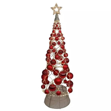 Member’s Mark 7’ Pre-Lit Decorative Ornament Tree, Assorted Colors Red Ornament Tree Pro Linens