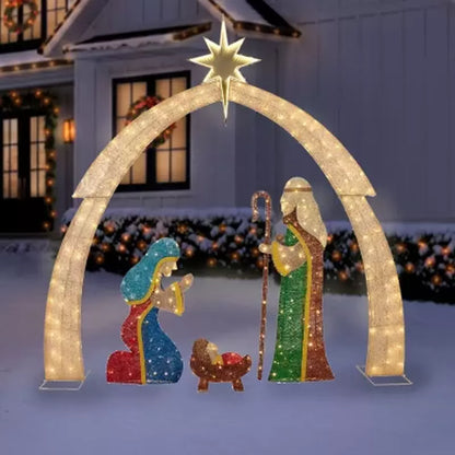 Member's Mark Pre-Lit Twinkling Nativity Set, 4 pc. Pre-Lit Decor Pro Linens