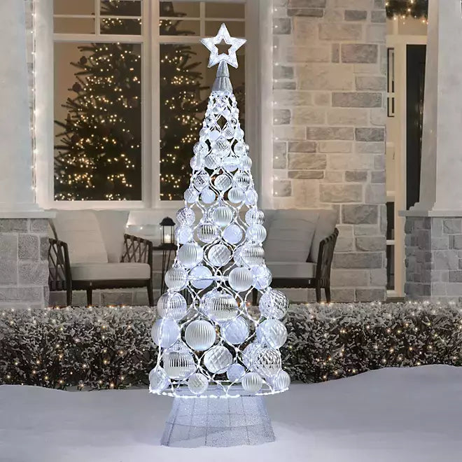 Member’s Mark 7’ Pre-Lit Decorative Ornament Tree, Assorted Colors Silver Ornament Tree Pro Linens