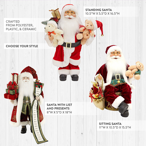 Load image into Gallery viewer, Traditional Santa Claus Figurine, Choose Your Style General SD
