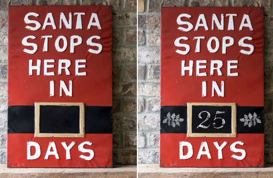 Santa Stops Here Christmas Count Down Sign General PHC