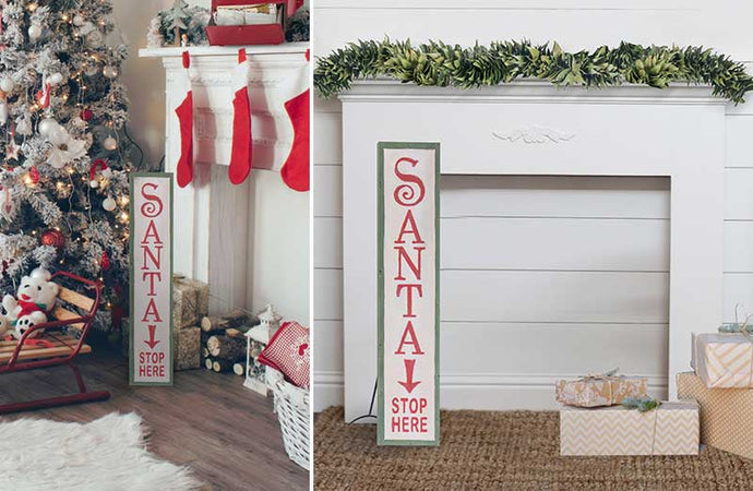 Santa Stop Here Sign With Stand General DCI